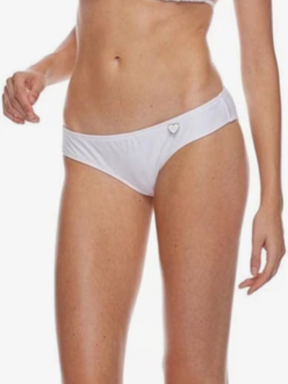 Body Glove White Low-Rise Tie-Side Bikini Bottom with Heart Accent